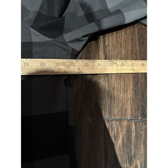 Lululemon Mens Large Masons Peak Flannel Black Gray Button Up Shirt - Picture 6 of 6